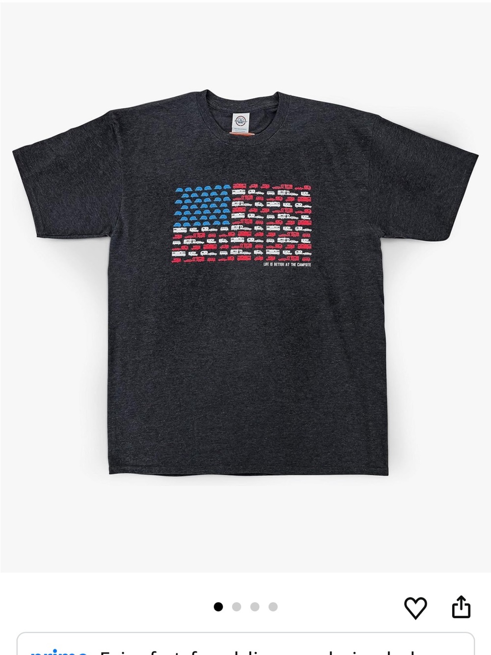 Mens CAMCO Life is Better at the Campsite Patriotic Tee-NWT